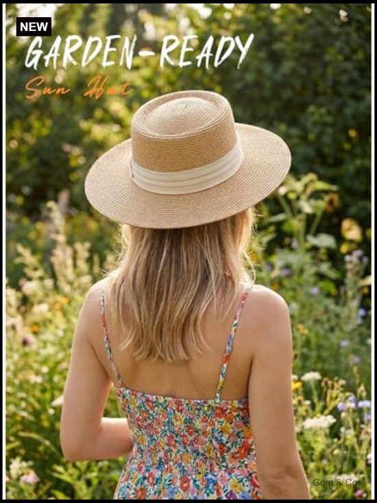 Women\'s Wide Brim Straw Sun Hat UPF 50+ Beach Travel main image 7